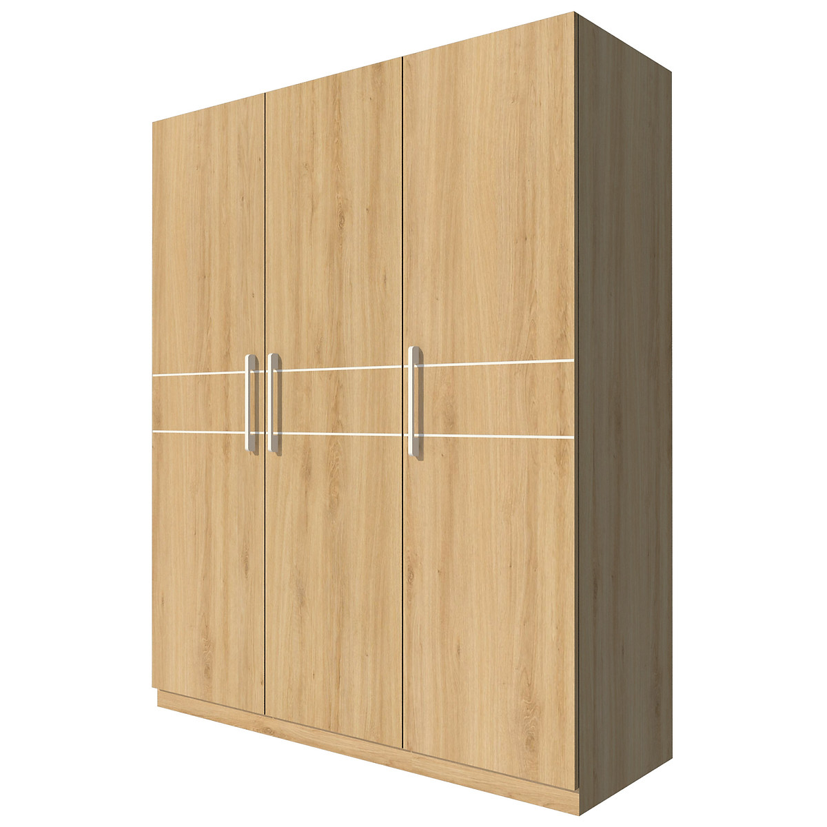 Tủ quần áo gỗ MDF Tundo 3 cánh màu vàng sồi 160 x 55 x 200cm