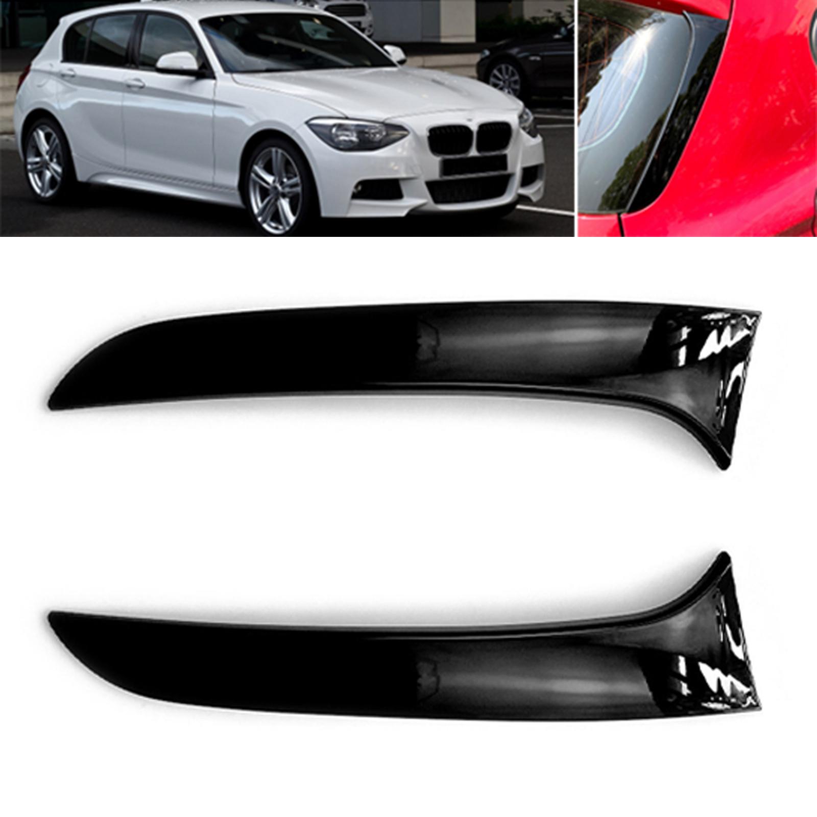 Black One Pair Rear Window Spoiler Side Strip Cover Trim For BMW 1 Series