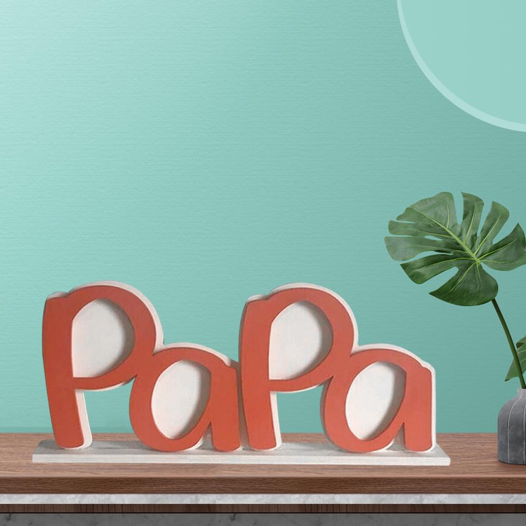 Wood Picture Frames Dad/Papa Letters Photo Clip Picture Holder Desktop Ornament Father's Day Birthday Gifts