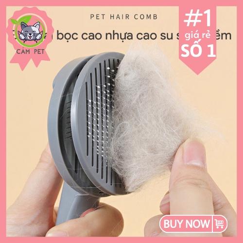 Lược chải lông chó mèo có nút bấm Tiện Dụng- Lược Chải Lông Thú Cưng