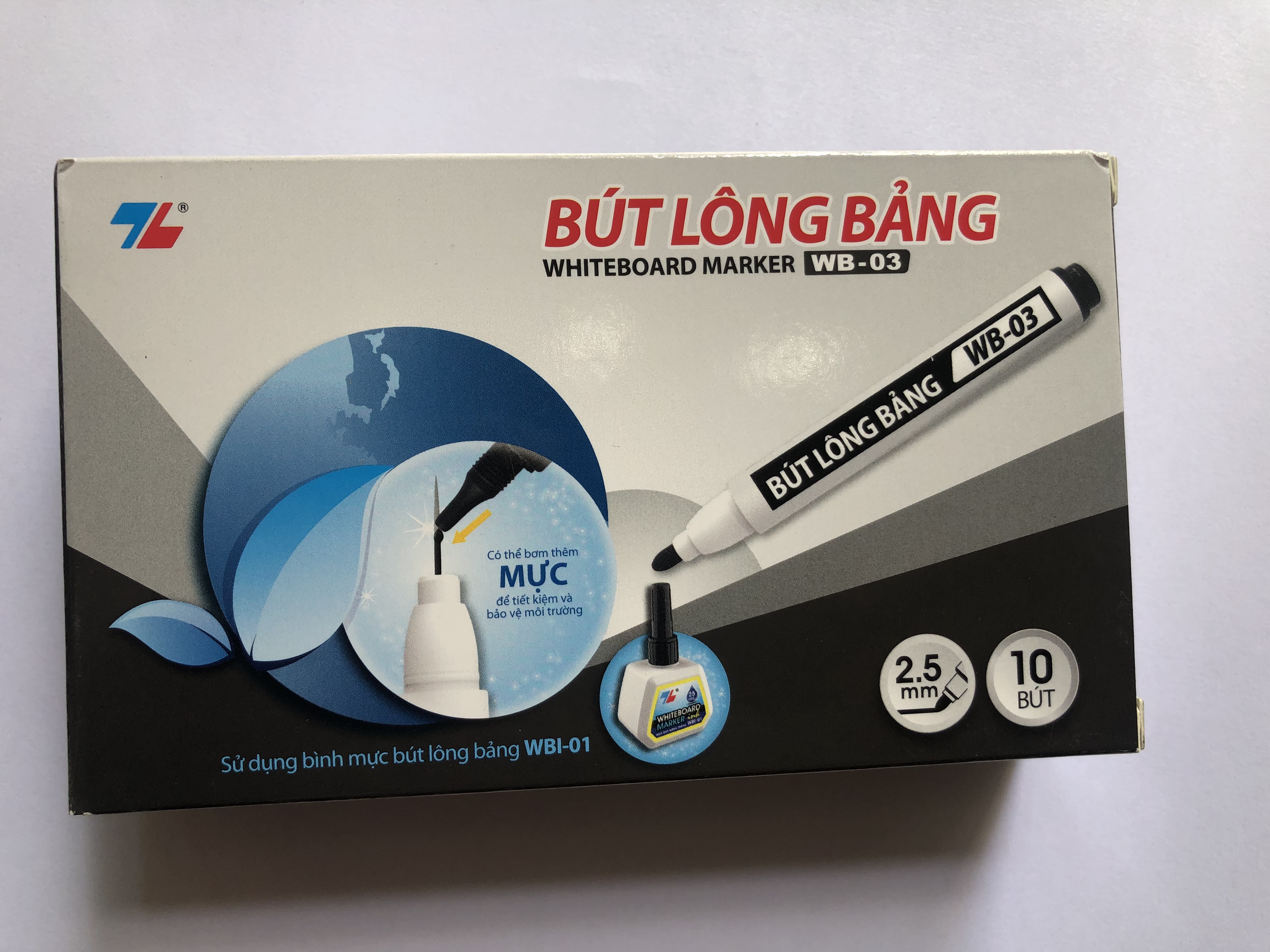 Hộp 10 Bút Lông Bảng Thiên Long Wb - 03 - Mực Đen