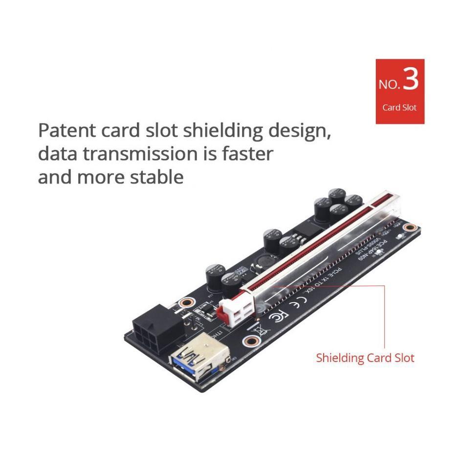 Plus Cáp Chuyển Đổi PCIE 1X Sang 16X 8 Tụ Điện
