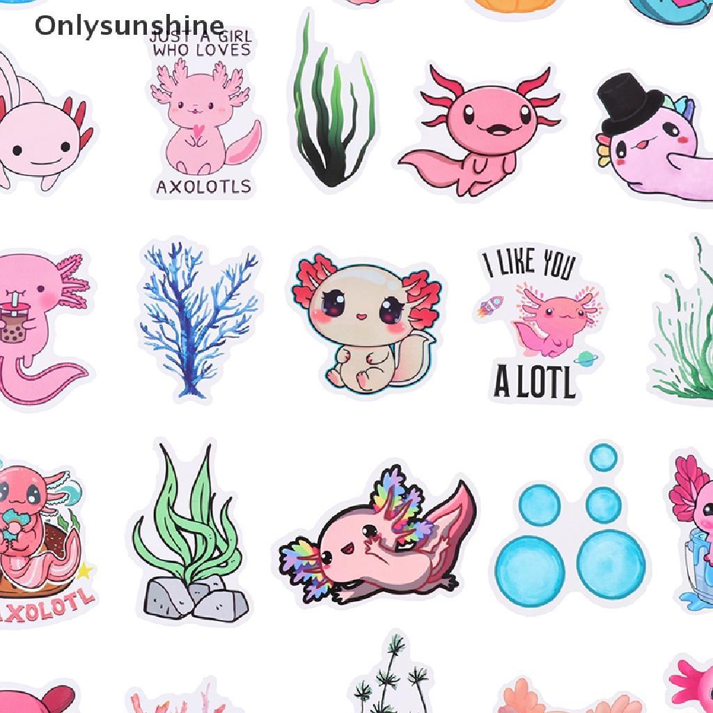 Bộ 100 Miếng Dán Hình Axolotl Động Vật Graffiti Dễ Thương Trang Trí Laptop / Trẻ Em