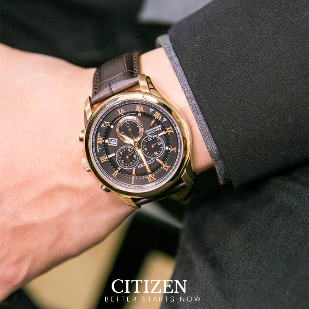 Đồng Hồ Citizen Nam Dây Da BL5542-07E - Mặt Đen (Sapphire)