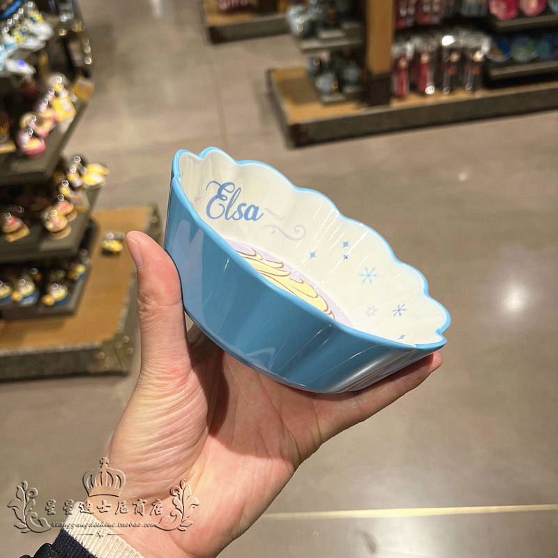 Chén ăn dặm tô nhựa melamine Disney kiểu gợn sóng hình công chúa Elsa chibi Frozen cho trẻ em bé gái - CHENELSA01
