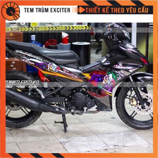 Tem trùm dành cho xe Exciter 150 Joker đen cá tính decal 3 lớp