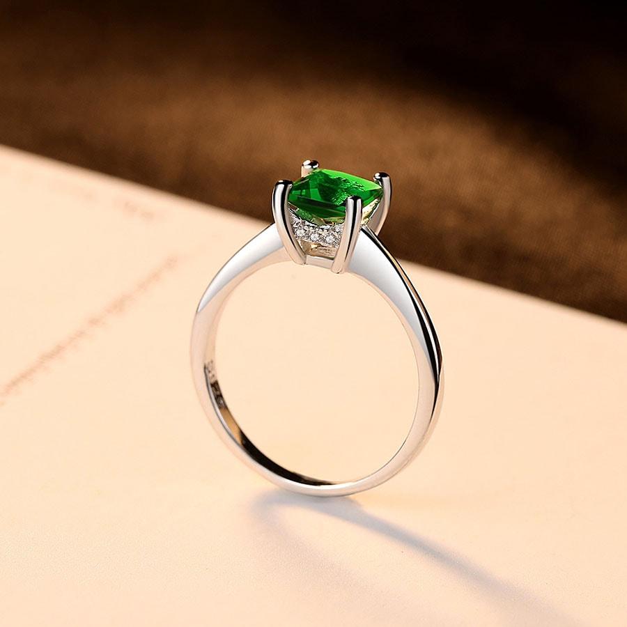 Nhẫn Bạc Nữ Đính Đá Ngọc Lục Bảo N-1463 Bảo Ngọc Jewelry