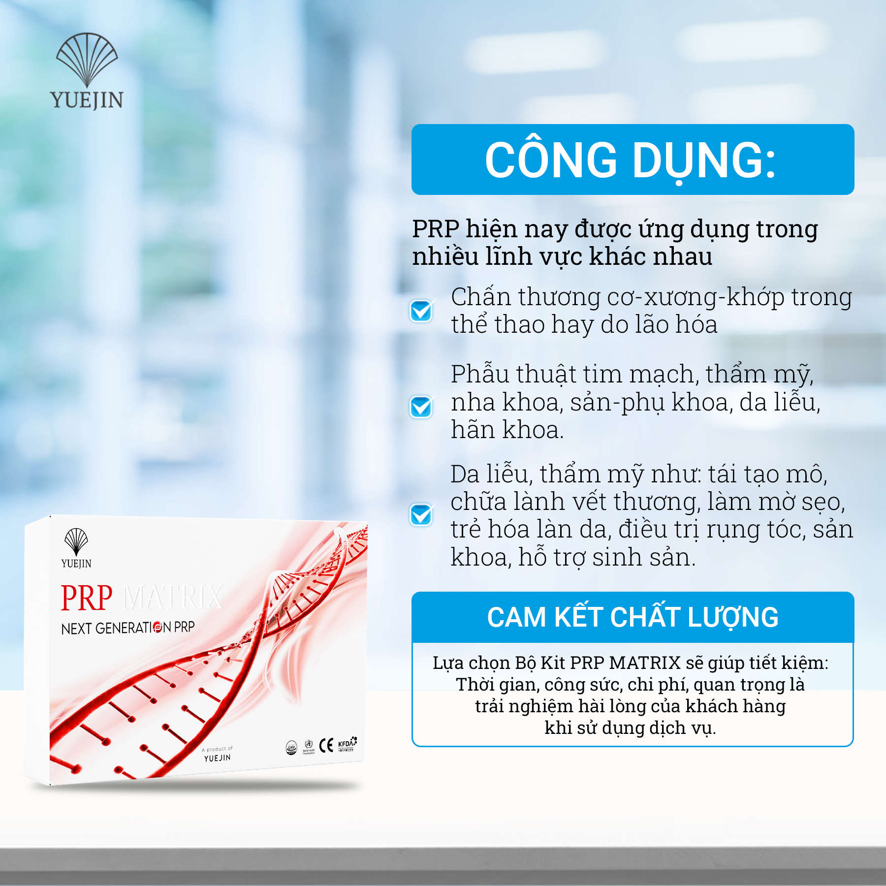 KIT PRP MATRIX - Bộ Kit tách huyết tương giàu tiểu cầu 18 món - Yuejin