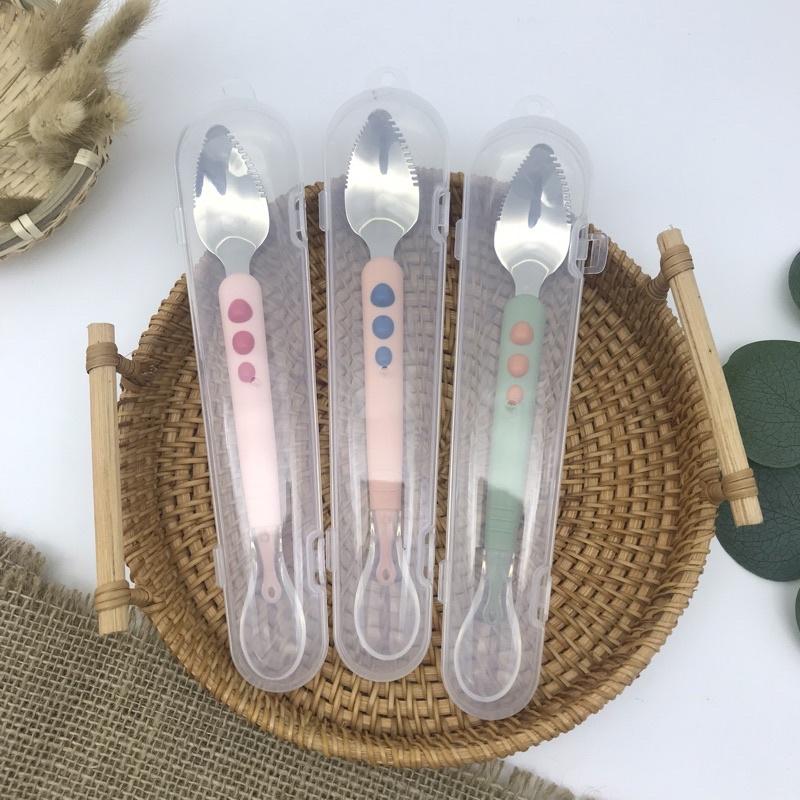 Thìa Nạo Hoa Quả 2 Đầu Loại 1 Tích Hợp Tiện Lợi