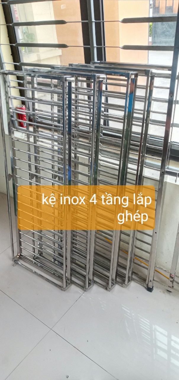 Kệ để đồ nhà bếp inox 4 tầng c 100 .d104 .s40 cm