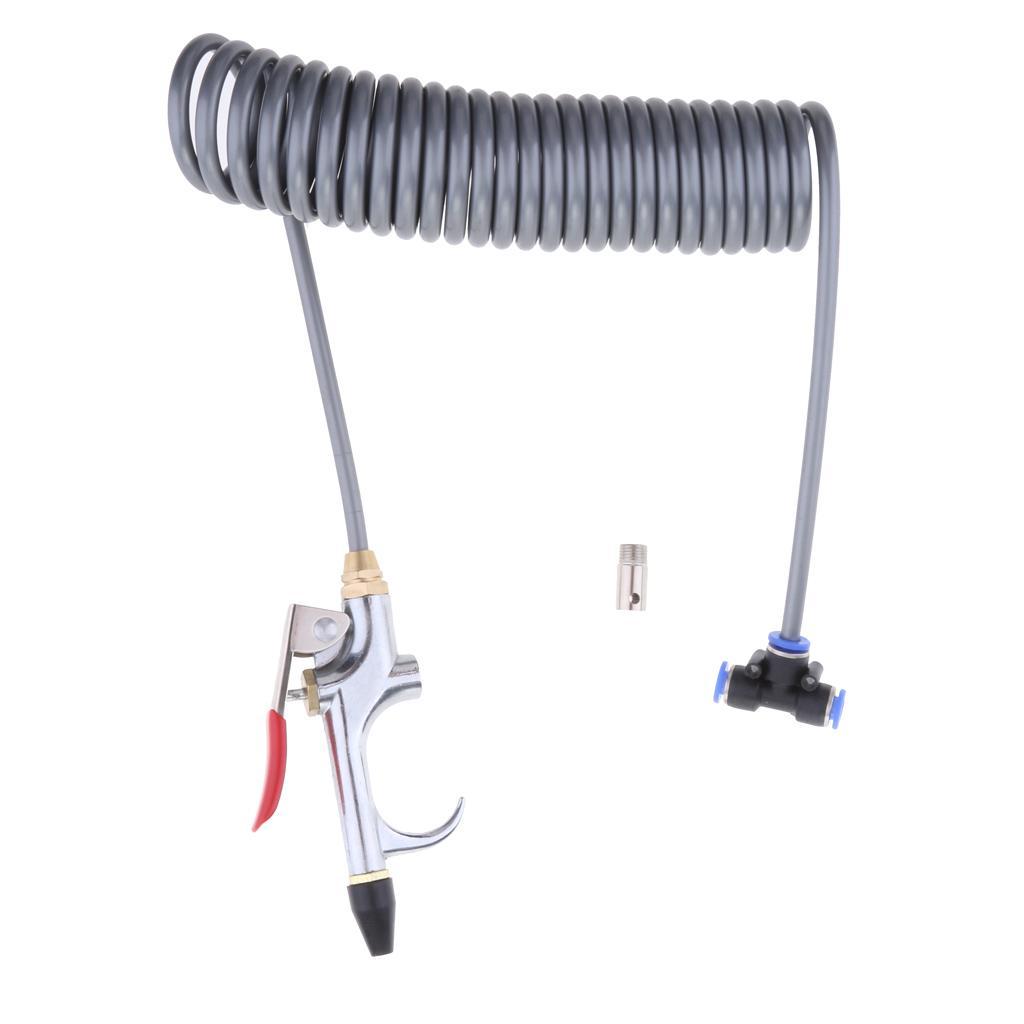 1/4'' Air Blower Blow Spray Gun + 3.5m Recoil Hose Dust Blower Clean Nozzle