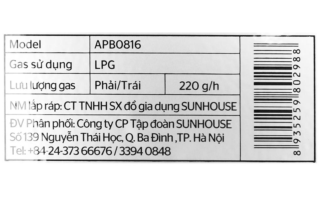 Bếp Gas Dương Kính Sunhouse Apex APB0816 - Hàng Chính Hãng
