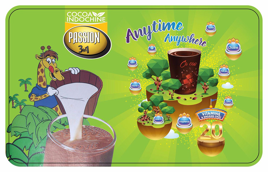 Combo 3 Túi Bột Ca Cao Passion 3in1 CoCoa Indochine - MUA 3 TẶNG 1