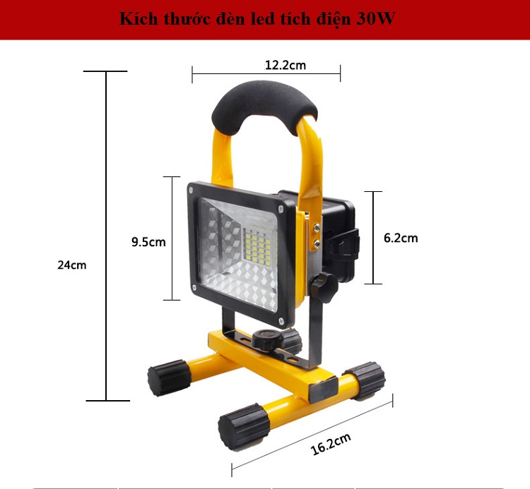 Đèn sạc điện sách tay, để bàn công suất 30W