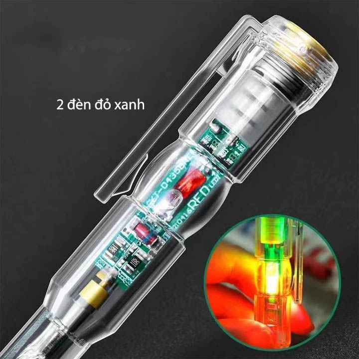 Bút thử điện thông minh thế hệ mới, loại 2 đèn LED xanh đỏ, kiểm tra dây điện đứt ngầm, đo thông mạch