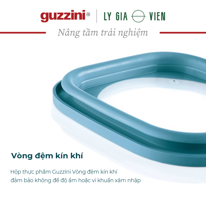 Bộ 3 Hộp Đựng Thực Phẩm Guzzini STORE&MORE - Hộp Kín Không Khí - Thiết Kế Có Thể Xếp Chồng, Phù Hợp Cho Tủ Lạnh/Tủ Đông/Lò Vi Sóng - Giữ Thực Phẩm Tươi Lâu Hơn