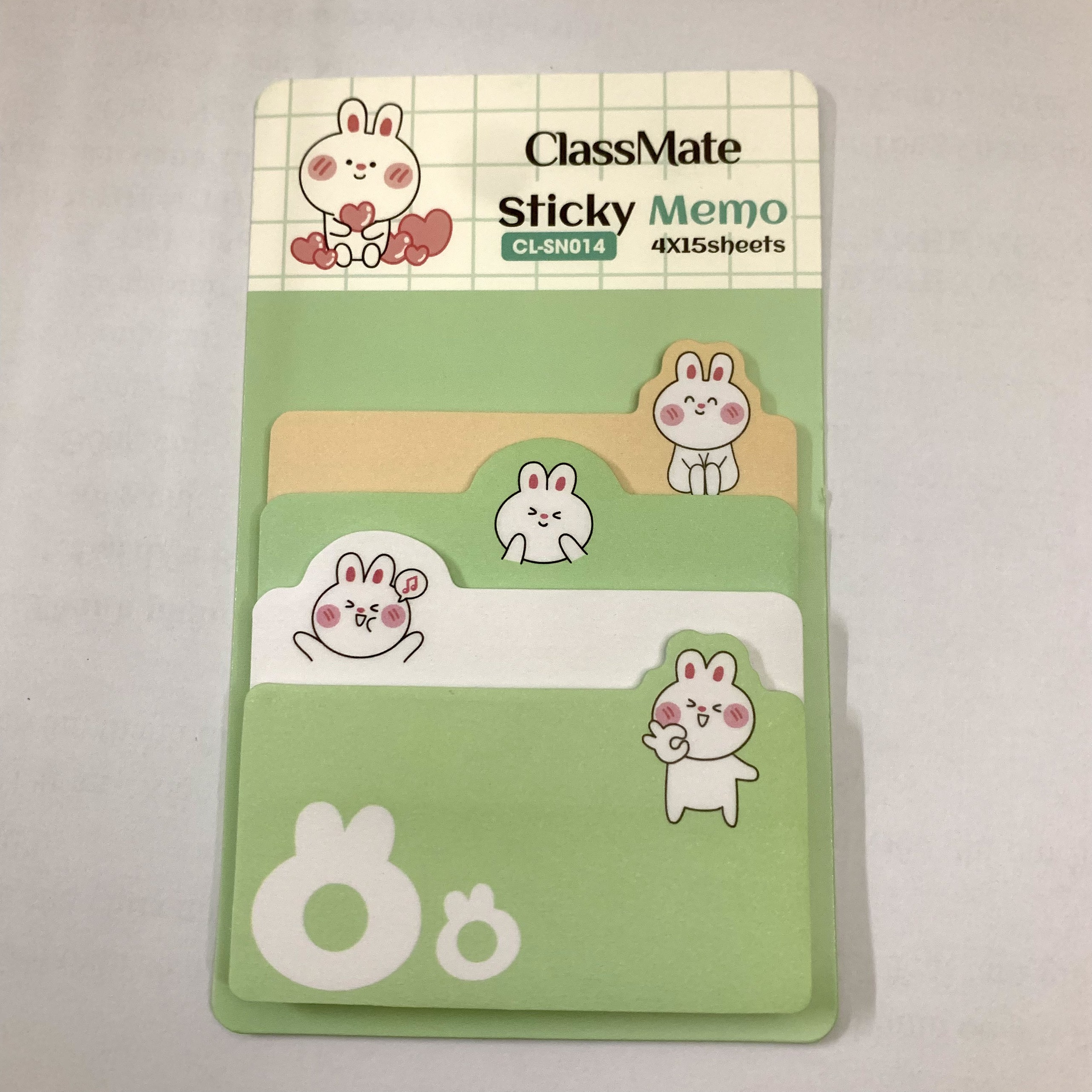Giấy note ghi chú Classmate Sticky Memo CL-SN014 - hình thỏ dễ thương, chia 4 kích thước/tập