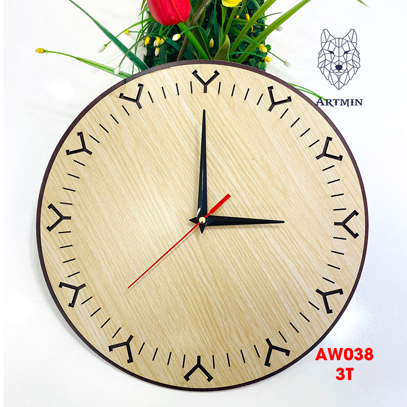 AW038 - Đồng Hồ Gỗ Decor – Đồng Hồ Treo Tường Trang Trí Nhà Xinh