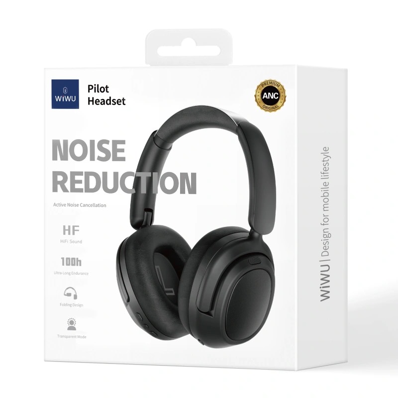 Tai chụp WIWU Pilot Headset ENC ANC Wireless Bluetooth TD-03 tương thích rỗng rãi với các thiết bị IOS/Android Loại C - Hàng chính hãng