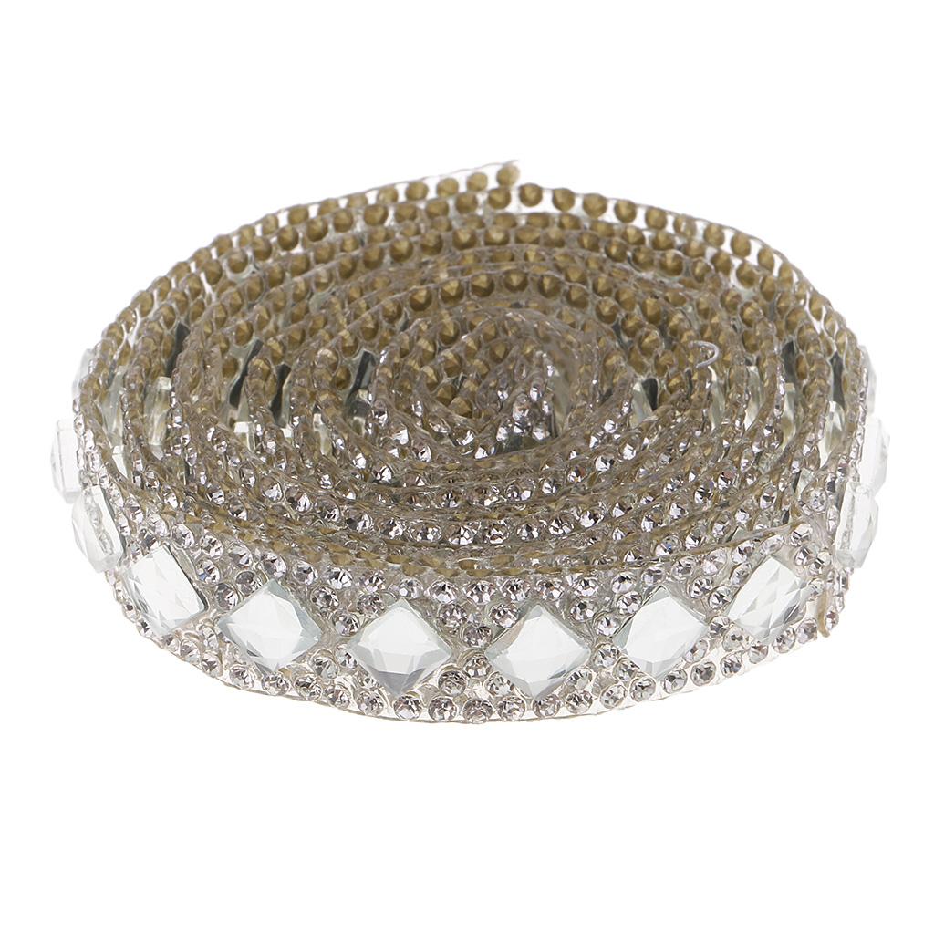 1 Yard Bạc Rhinestone Ribbon Pha Lê May Trim Thủ Công DIY