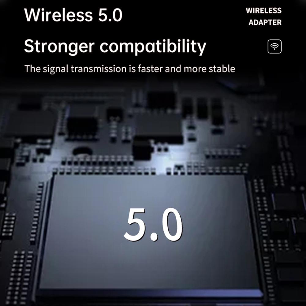 BT 5.0 Transmitter and Receiver 2-in-1 BT 3.5mm Adapter Support 2 Devices Connecting in Transmitter Mode Wide