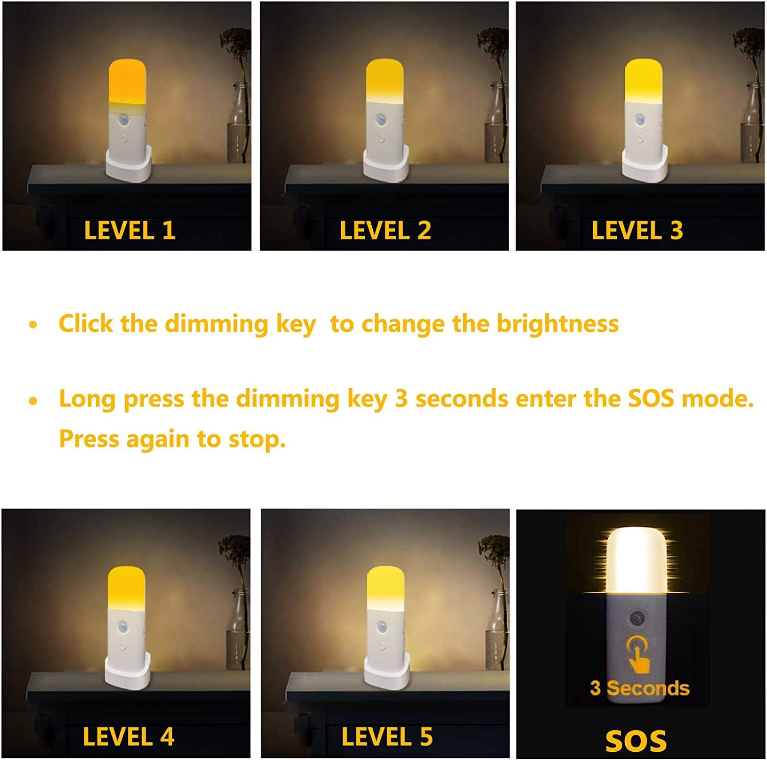 Ánh sáng cảm biến chuyển động trong nhà có đế, Đèn ngủ LED có thể điều chỉnh độ sáng USB