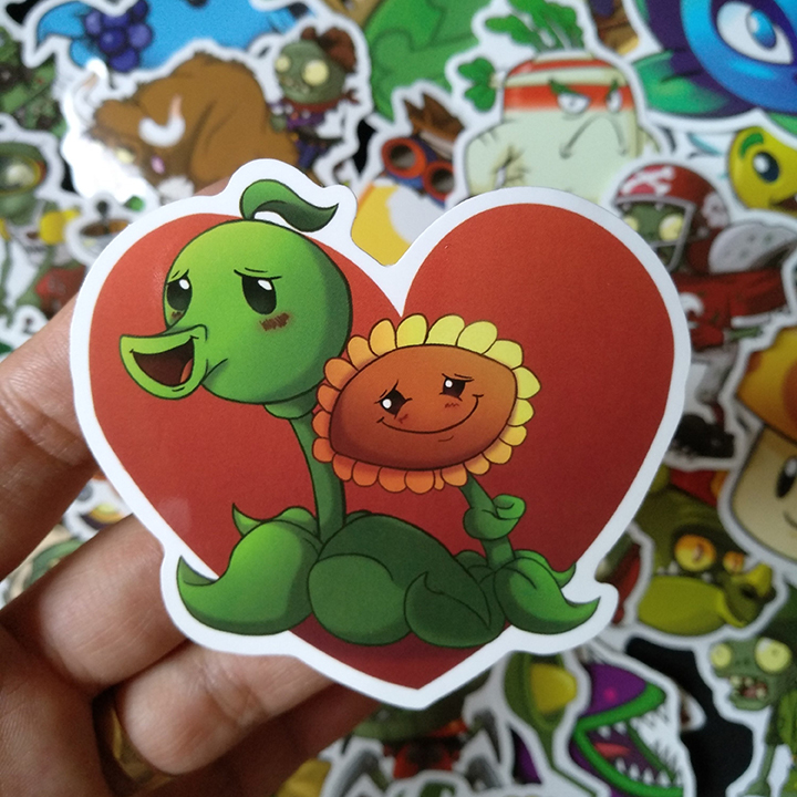 Bộ Sticker dán cao cấp chủ đề PLANTS VS ZOMBIES - Dùng dán Xe, dán mũ bảo hiểm, dán Laptop...