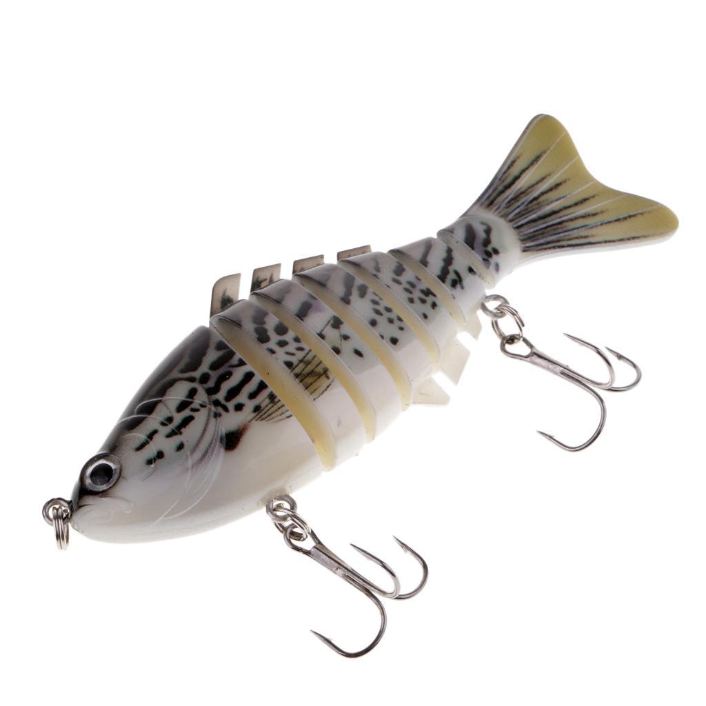 Multi Sections 7 Segments Fishing Lure Treble Hook 3D Eyes Hard Baits