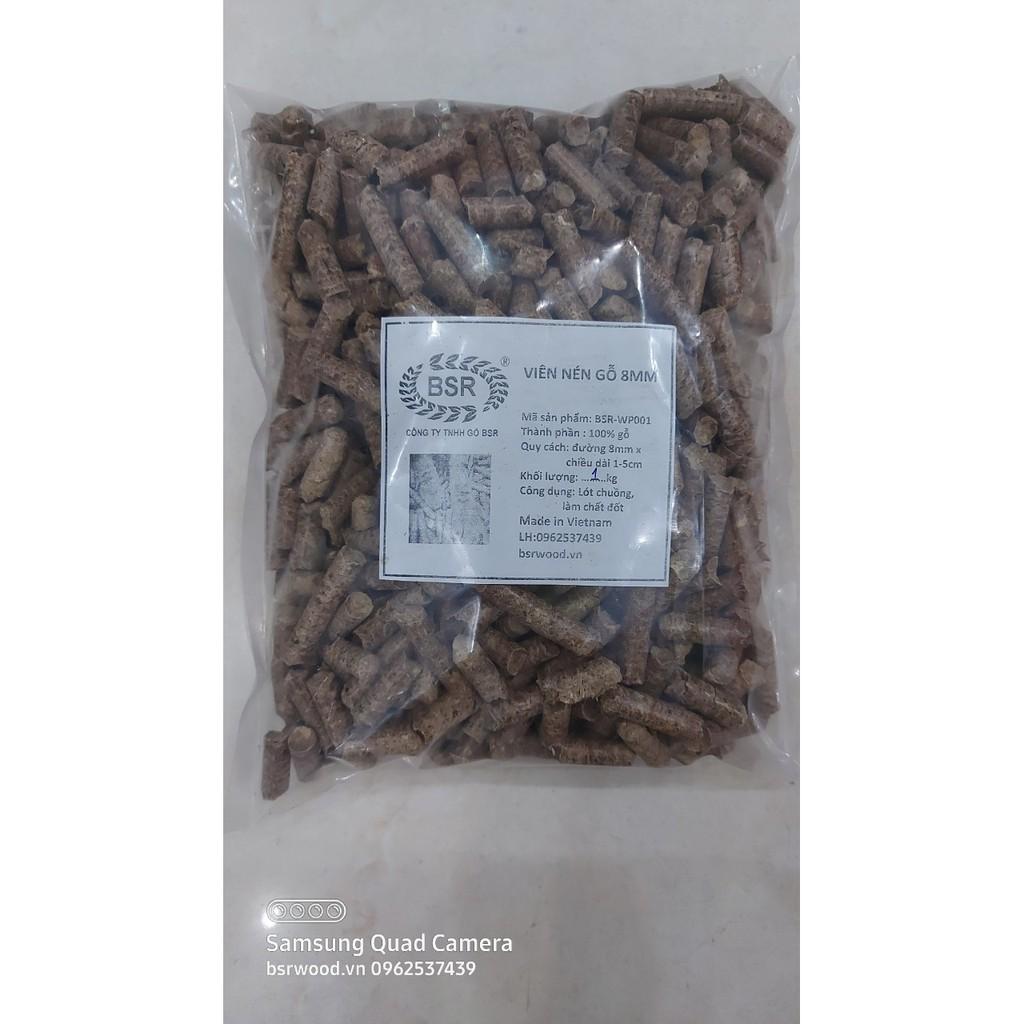 Viên nén gỗ mùn cưa nhiên liệu đốt xanh thân thiện với môi trường Bịch 1kg