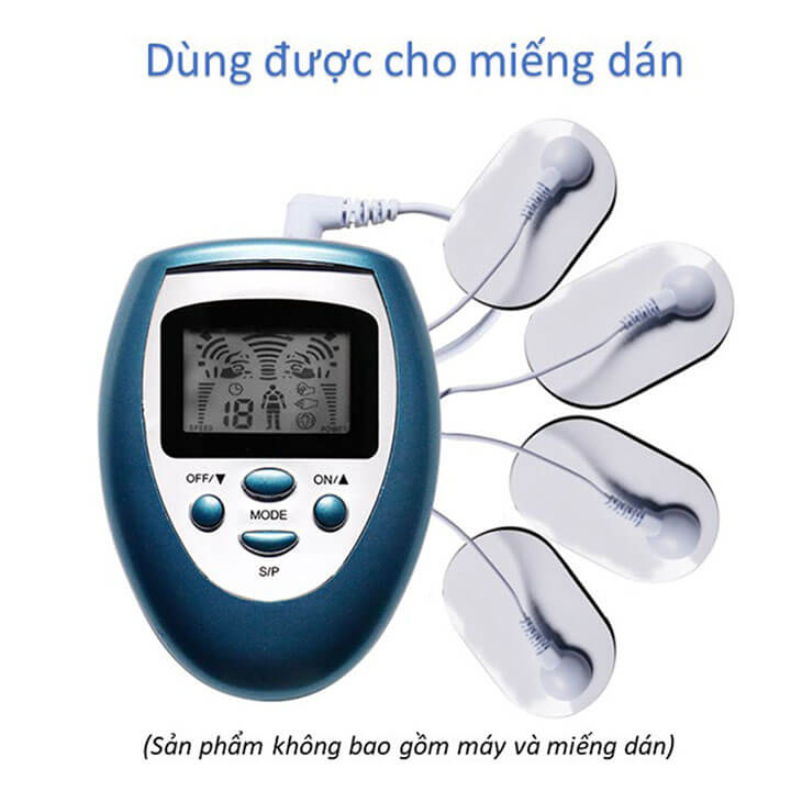 Dây điện xung 4 nút cài dùng cho máy massage xung điện vật lý trị liệu, Jack 2.5 cho máy massage 8 miếng dán, massage cổ vai gáy 3D