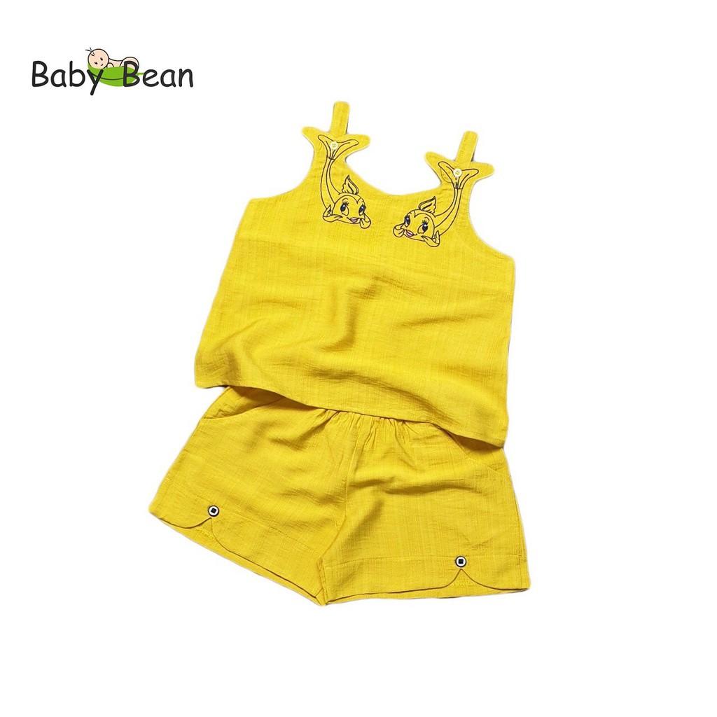 Bộ Đồ Đũi 2 Dây Đúp Thêu Cá Bé Gái BabyBean (8kg-31kg)