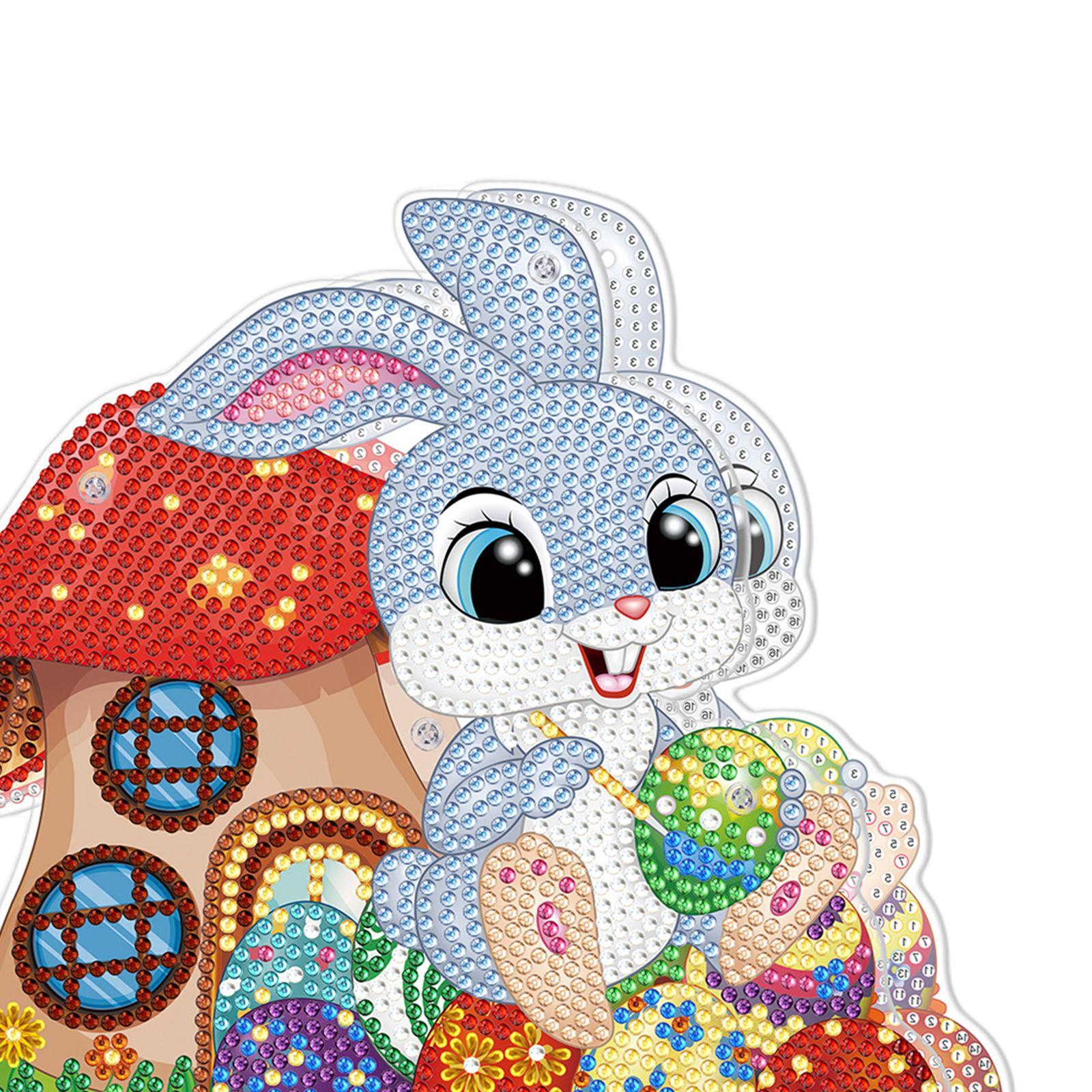 DIY  Easter Rabbit Decoration Handmade Diamond Drawing