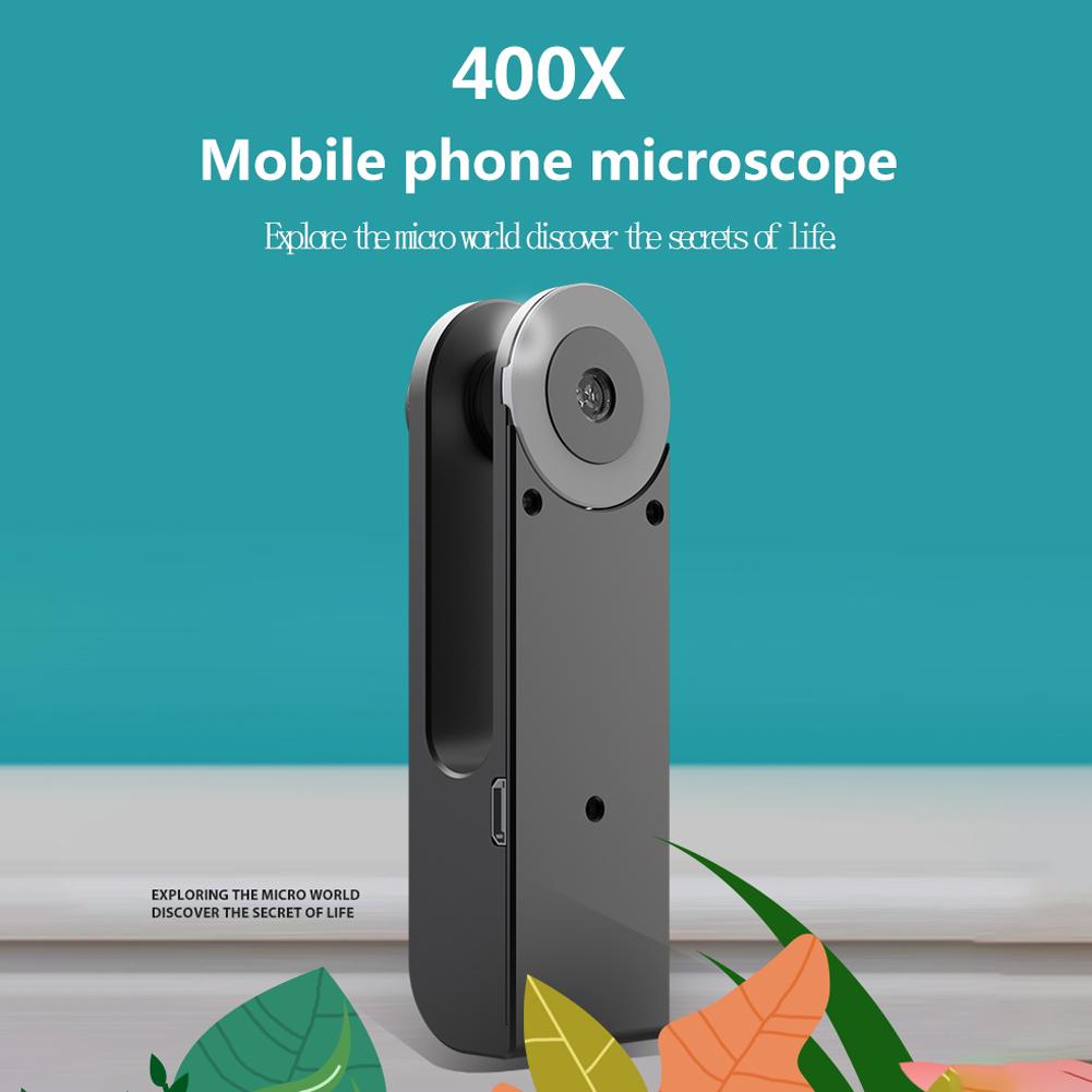 400X Microscope for Phone Lens Monocular Mobile Phone Camera Lens High Magnification External Universal Microscope Lens