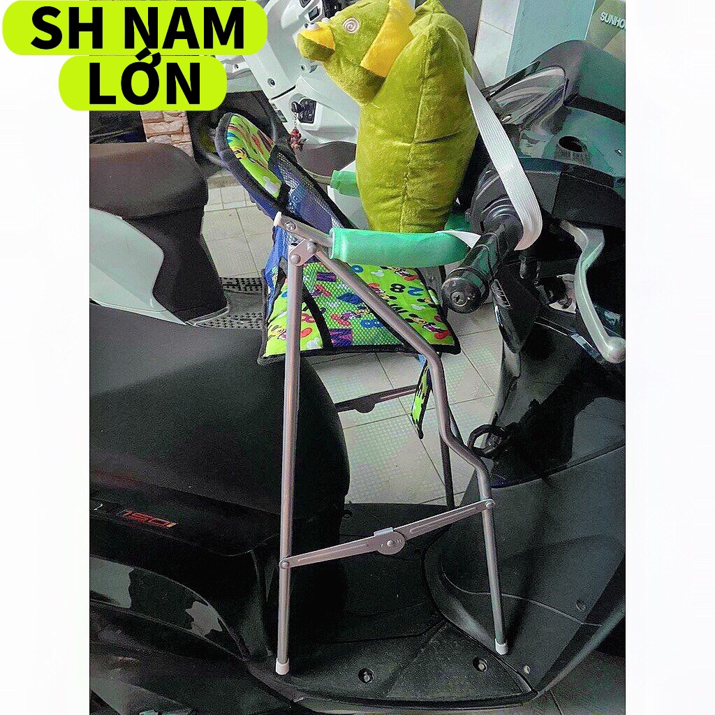 Ghế ngồi xe SH Ý 300i - 350i cho bé , GHẾ GA XẾP SẮT SƠN TĨNH ĐIỆN