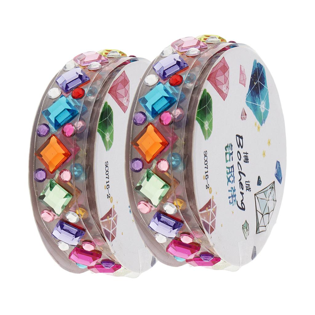 Set 2 Cuộn Đính Đá Acrylic Nhiều Kiểu Dáng Dùng Trang Trí Thủ Công Độc Đáo