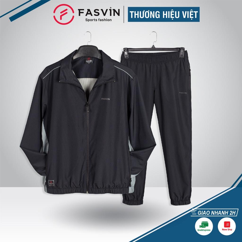 Bộ quần áo thể thao nam Fasvin BG20429.HN chất vải gió 02 lớp mềm mại cao cấp