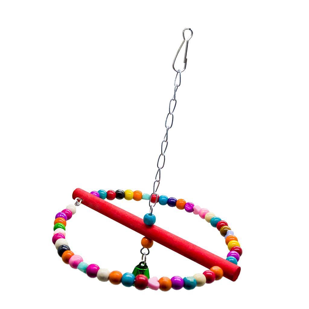 Bird Wooden Cage Perch Toys Parrot Swing for Macaw African Greys