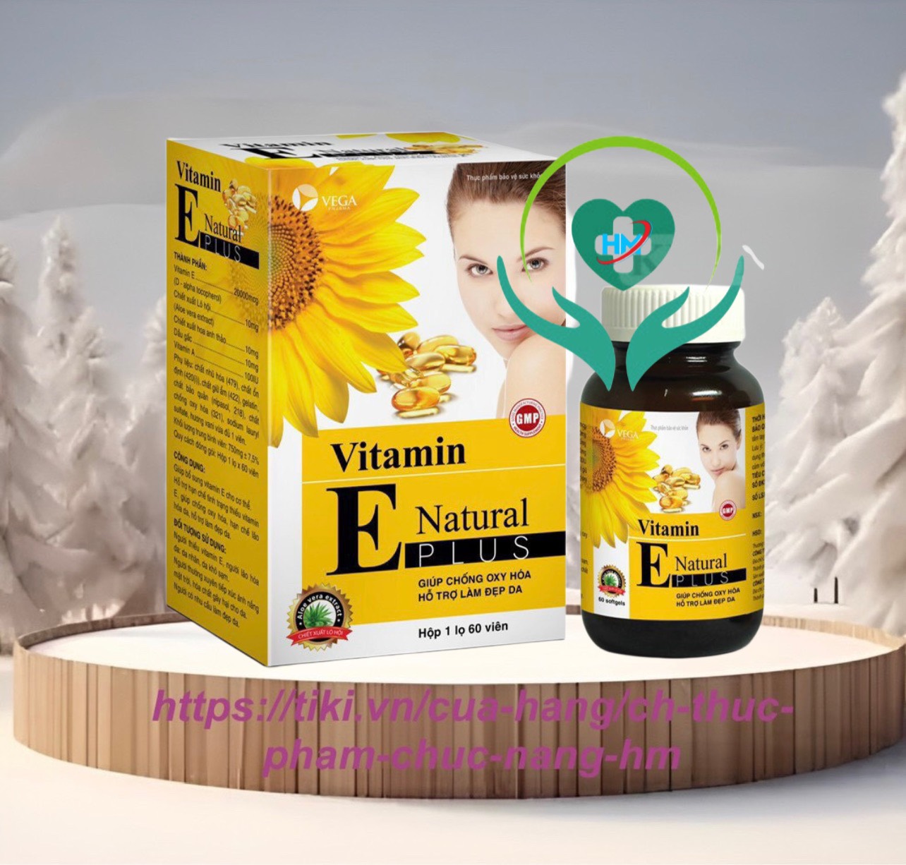 ￼VITAMIN E  Natural Plus - Lọ 60 viên - Viên uống Đẹp da, Chống lão hóa , Tái tạo da, Sáng da