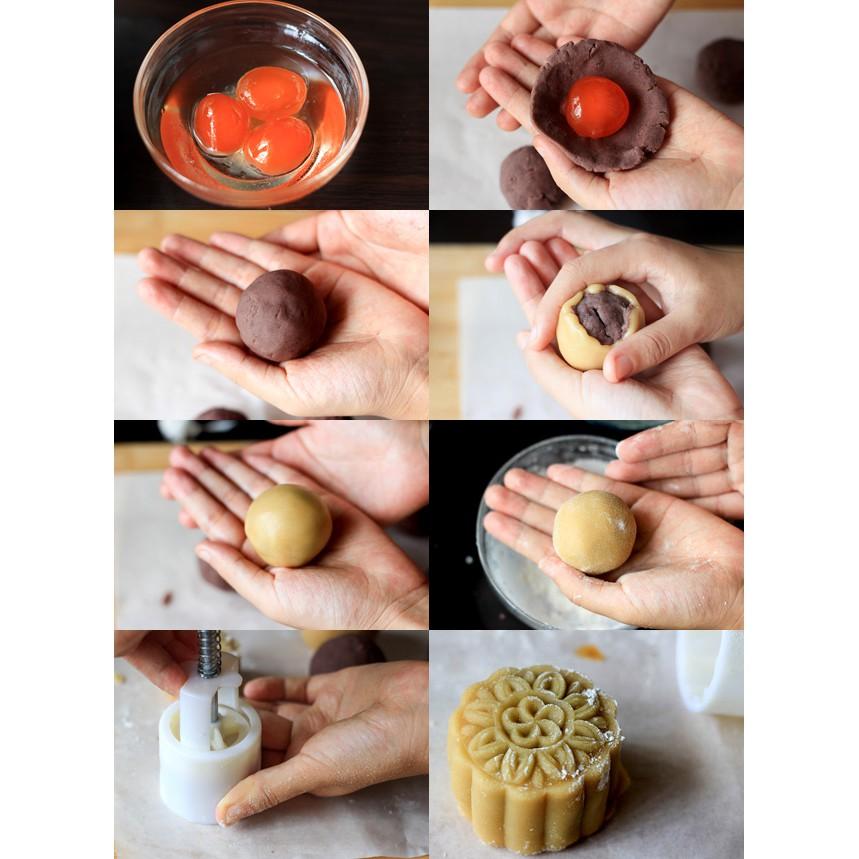 Khuôn Trung Thu Lò Xo 4 Mặt Cá Chép,Hoa Sen 150-200g
