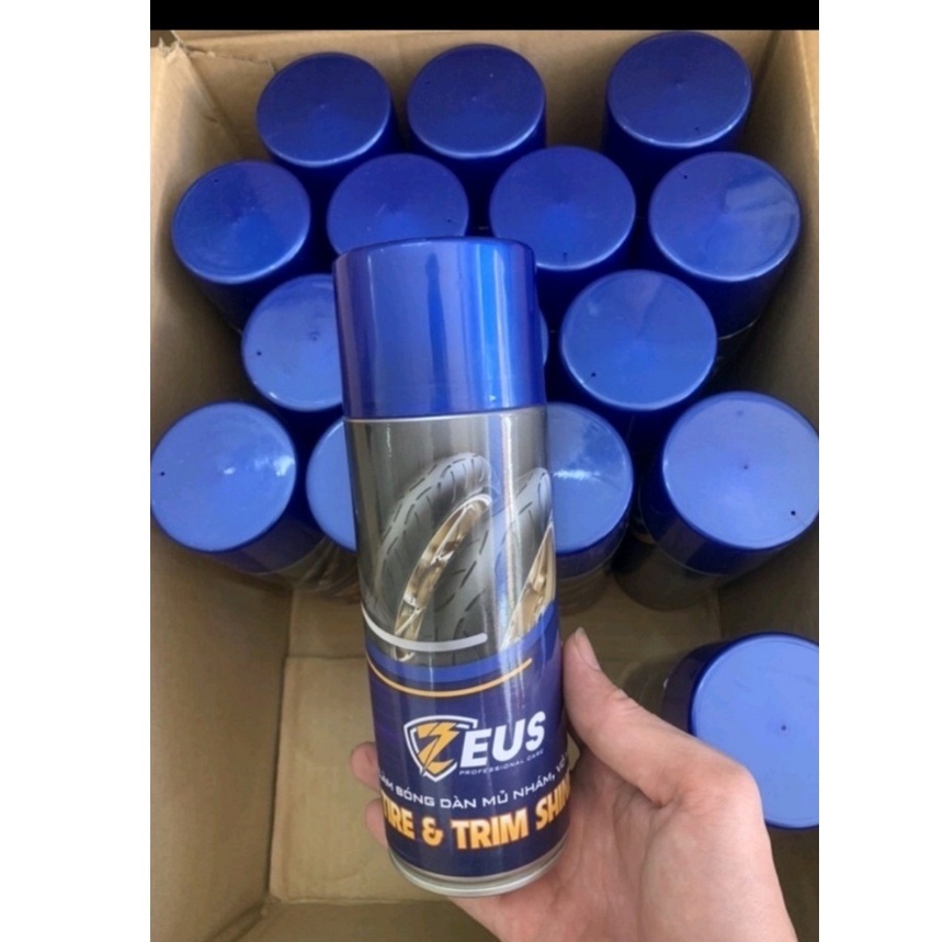 Chai xịt phục hồi nhựa nhám, làm bóng vỏ Zeus dung tích 400ml