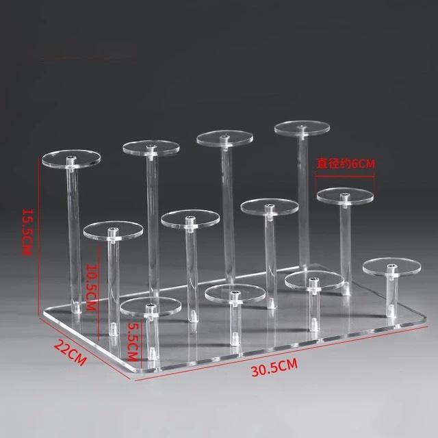 10 màu sắc,nhiều kích thước, Kệ/giá đỡ Mica trưng bày sản phẩm, nước hoa, son, mô hình quà tặng