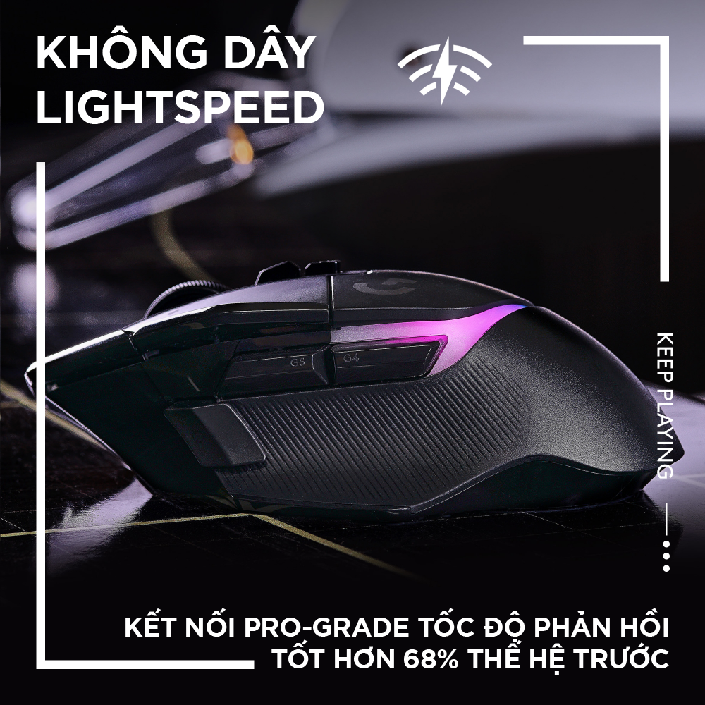 Chuột game không dây Logitech G502 X PLUS LIGHTSPEED – switch LIGHTFORCE Hybrid, RGB Lightsync, Cảm biến Hero 25K, Windows/Mac OS  -Hàng chính hãng