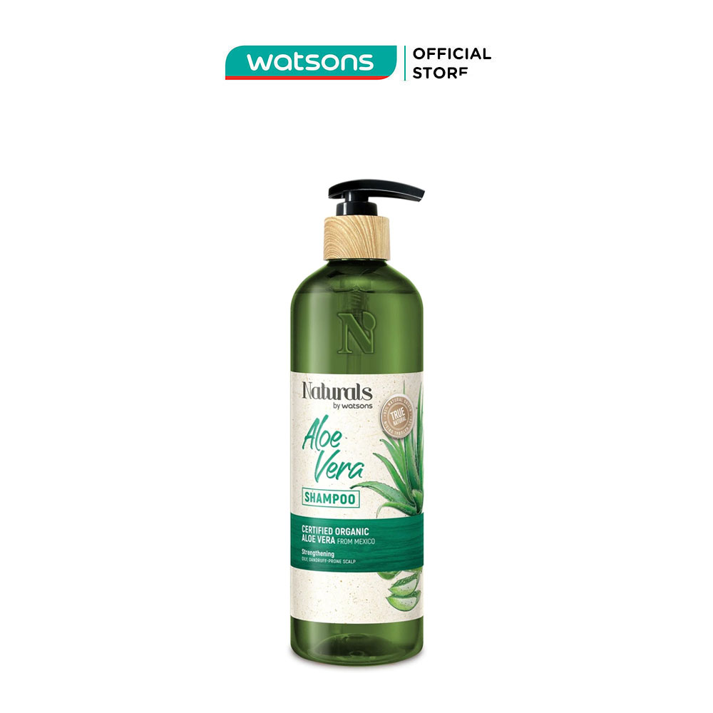 Dầu Gội Naturals By Watsons True Natural Aloe Vera Shampoo 490ml