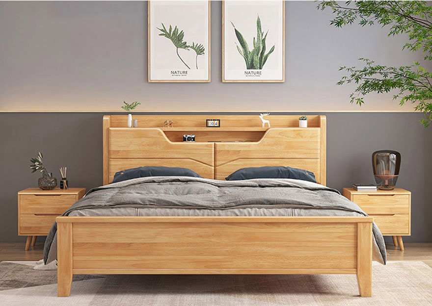 Giường ngủ bằng gỗ hiện đại kiểu dáng sang trọng
