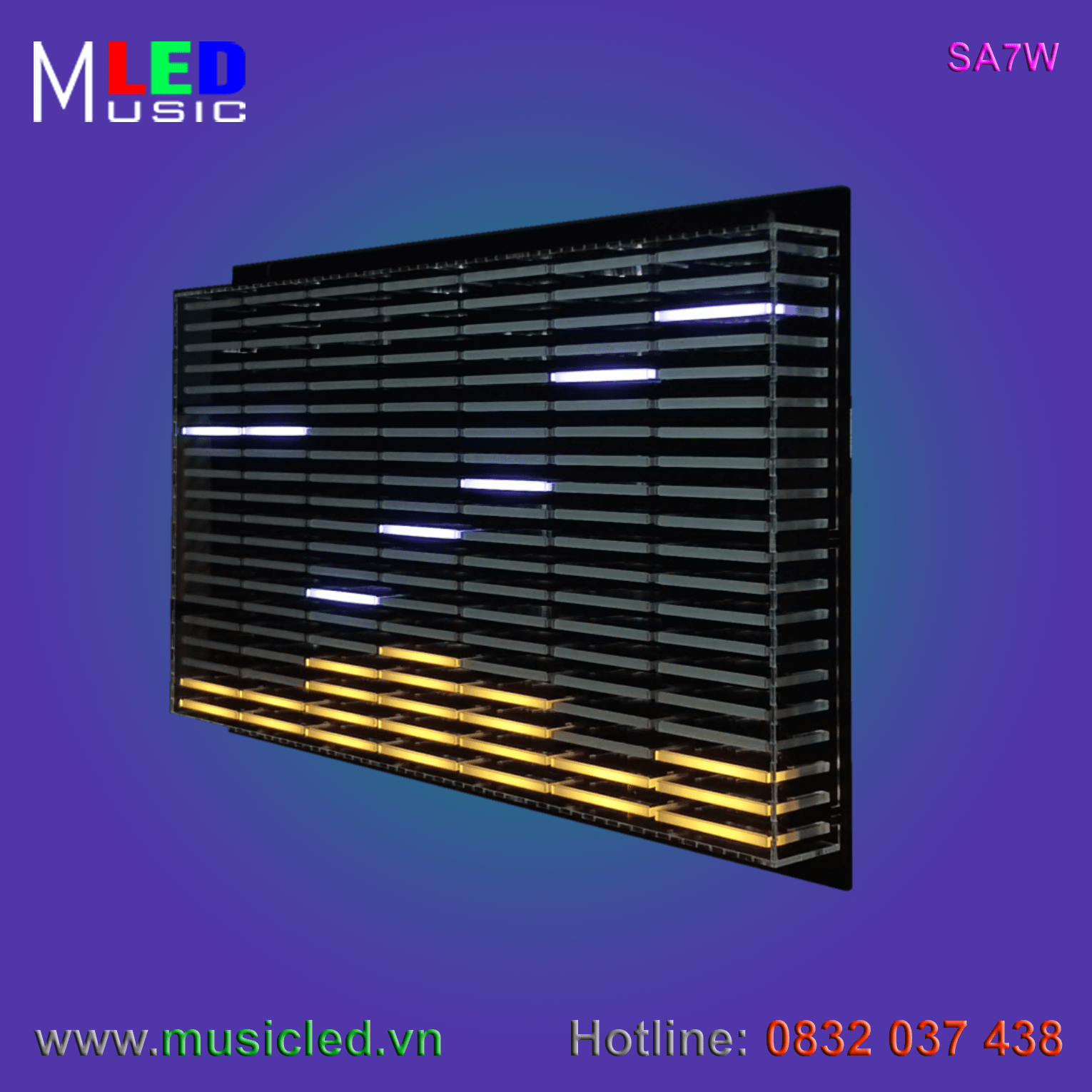 Dàn đèn Music LED nháy theo tần số nhạc 7 cột treo tường