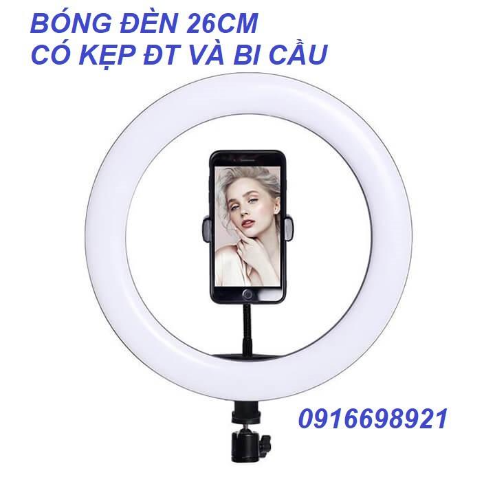 Đèn lẻ Led 26cm Có Kẹp Điện Thoại và Bi cầu Dây remote livestream