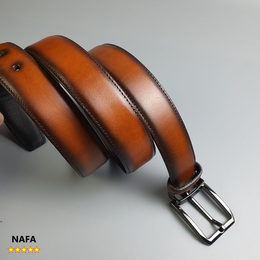 Thắt lưng nam, Dây nịt nam da bò cháy 3 lớp NAFA BL111 phong cách thời trang, khóa kim - BH 3 năm