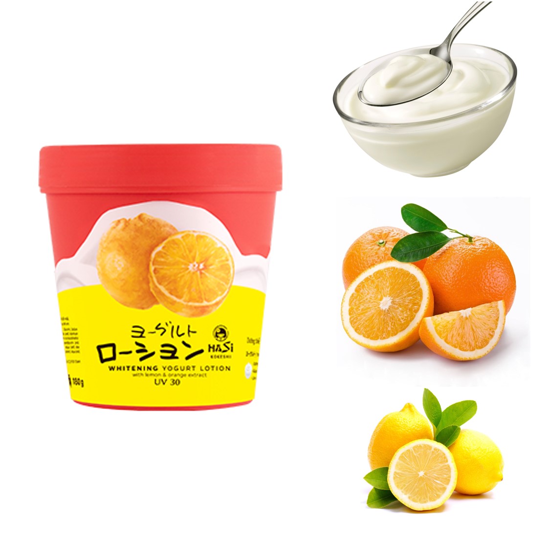 Combo 2 hũ Kem Dưỡng Thể Trắng Da Hasi Chiết xuất Sữa Chua &amp; Cam Chanh - Whitening Yogurt Lotion With Lemon &amp; Orange Extract