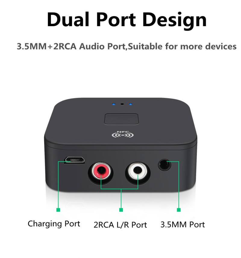 Hàng Chính Hãng - Thiết Bị Nhận Bluetooth B11 - Bluetooth Phiên Bản 5.0 Phạm Vi Kết Nối 10m Hỗ Trợ NFC Kết Nối Đa Dạng 3.5mm AV Giảm Thiểu Tiếng Ồn Chip Giải Mã Bluetooth Cao Cấp Trở Kháng Đầu Ra 75Ω Nhựa ABS Nhỏ Gọn Dễ Sử Dụng Điện Áp 5V - ROGTZ