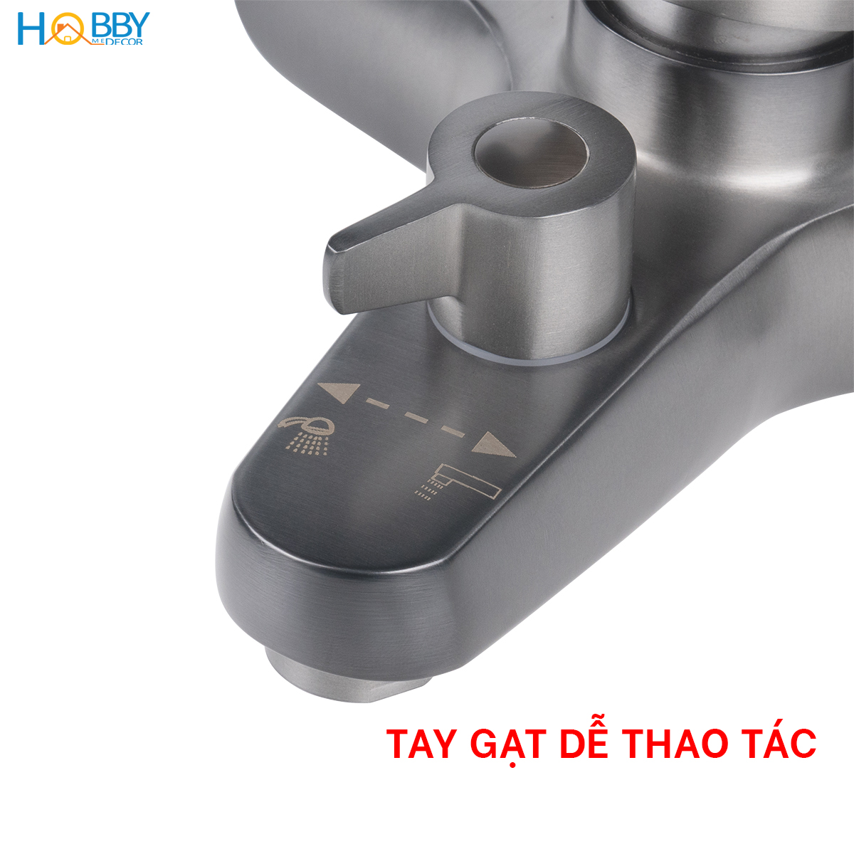 Combo củ sen tay sen nóng lạnh inox 304 sơn xám Hobby home decor CBX1